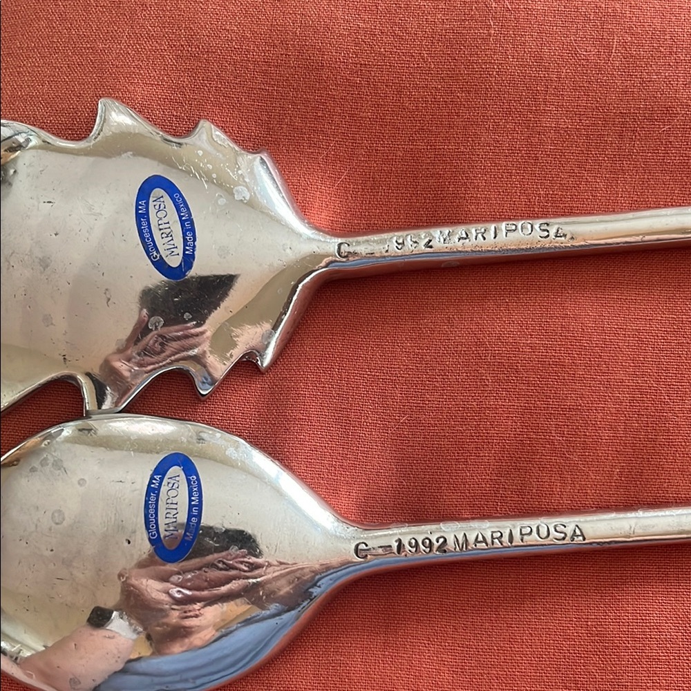 Mariposa 1992 Elegant Silver Leaf Serving Utensils for Dining - Picture 4 of 4